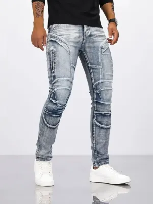 Men's Light Grey Urban Skinny Jeans — view 3