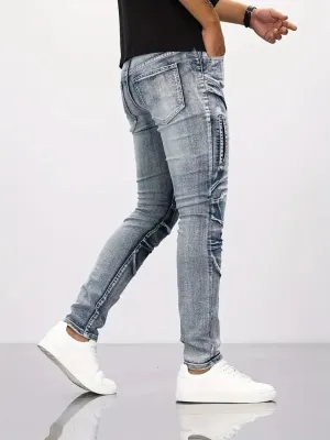 Men's Light Grey Urban Skinny Jeans — view 4