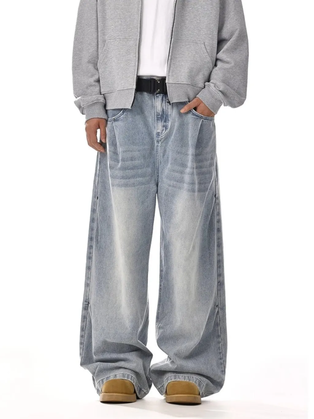 Men's Light Grey Washed Baggy Jeans — a pair designed to be worn everywhere