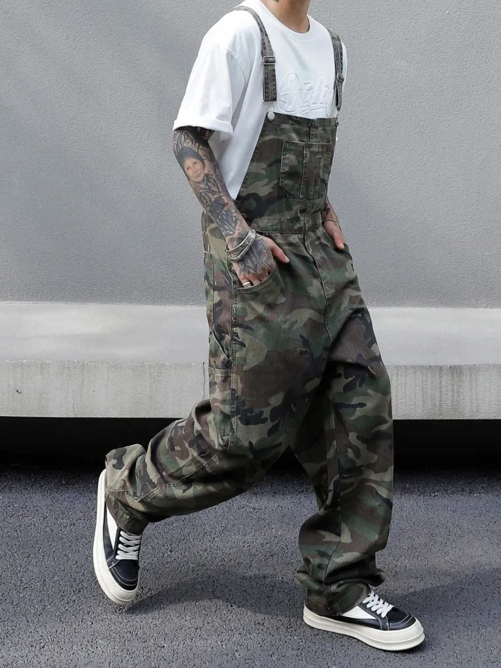 Men's Military Print Denim Dungarees — quality denim, made to last