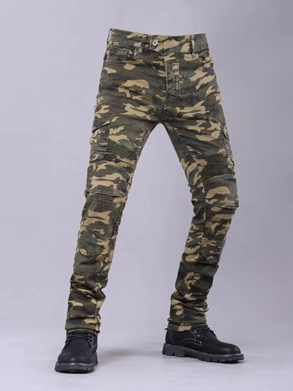 Men's Military Print Motorcycle Jeans with Protection — endless ways to style it