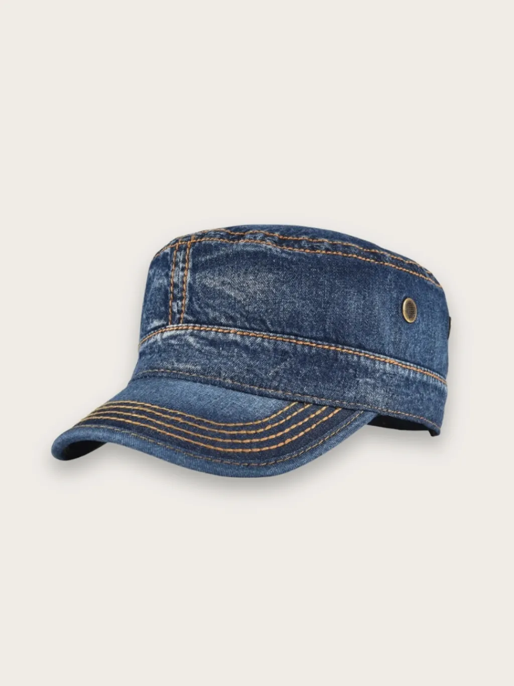 Men's Military-Style Denim Cap