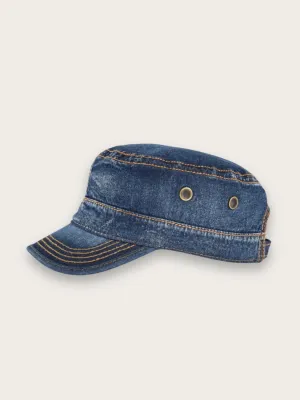 Men's Military-Style Denim Cap — view 4