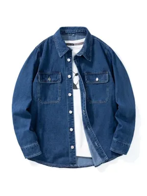 Men's Patch Pocket Denim Shirt — view 3