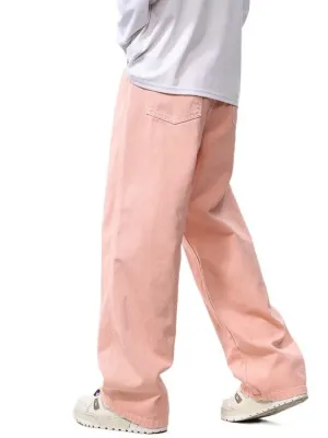 Men's Pink Loose Fit Jeans — view 5