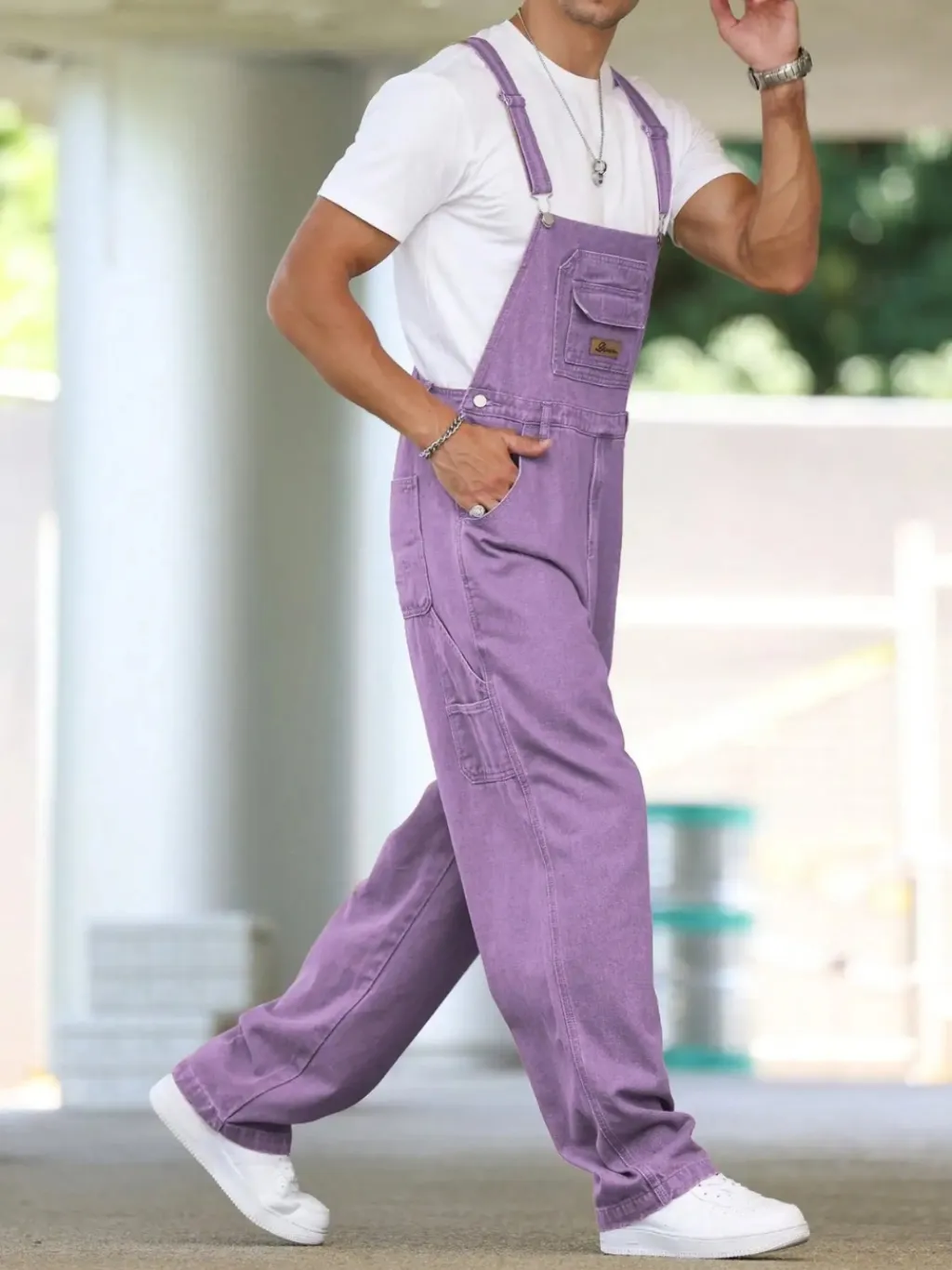 Men's Purple Denim Dungarees — quality denim, made to last