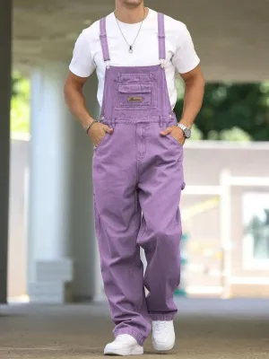 Men's Purple Denim Dungarees — view 6
