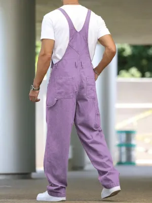 Men's Purple Denim Dungarees — view 7