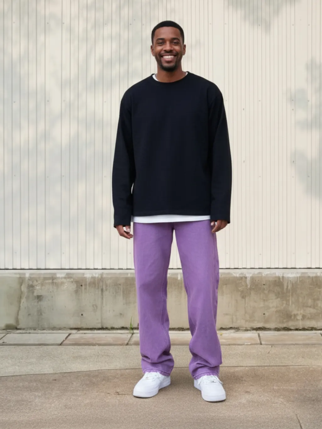 Men's Purple Loose Fit Streetwear Jeans