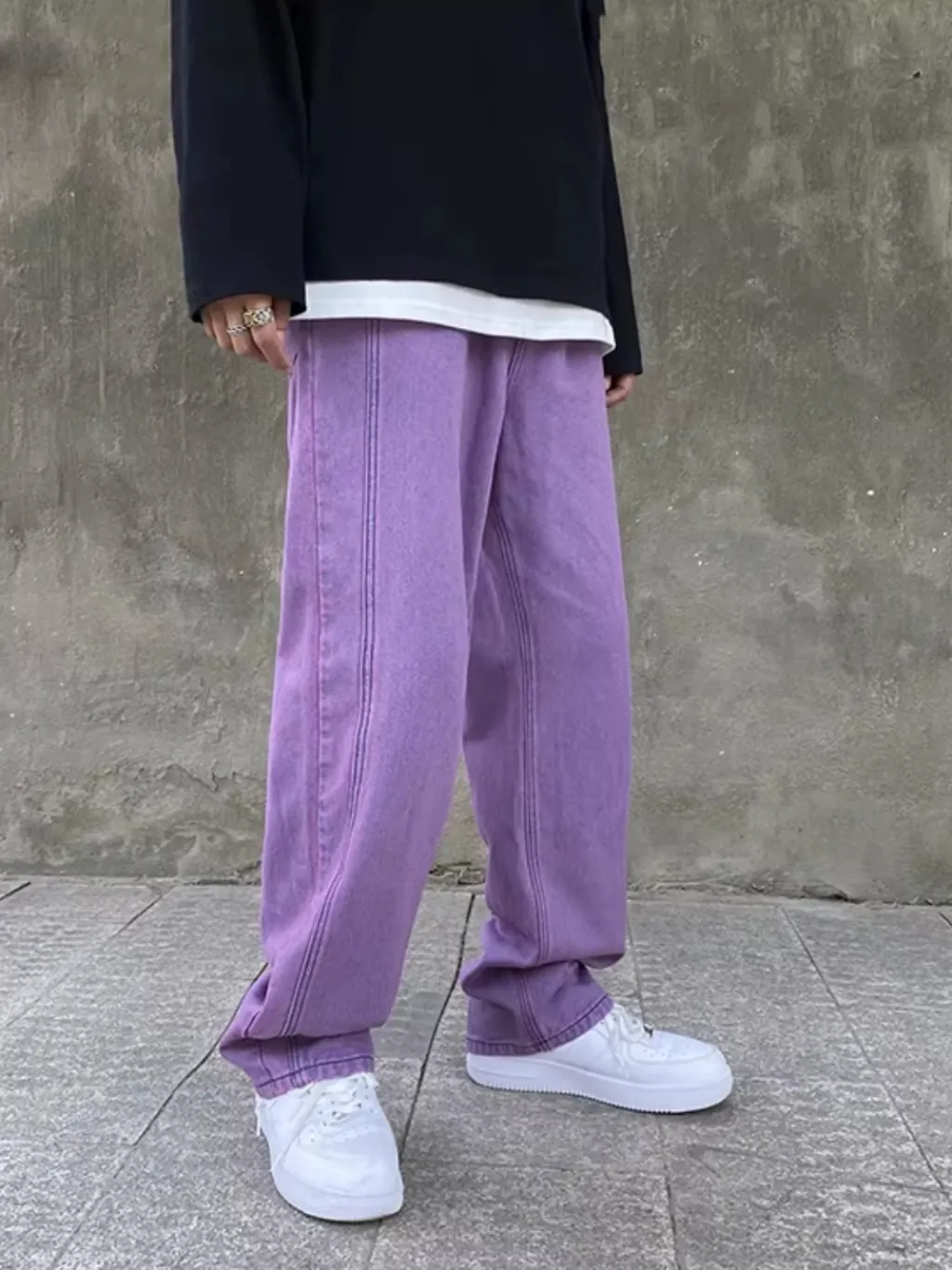 Men's Purple Loose Fit Streetwear Jeans — a pair designed to be worn everywhere