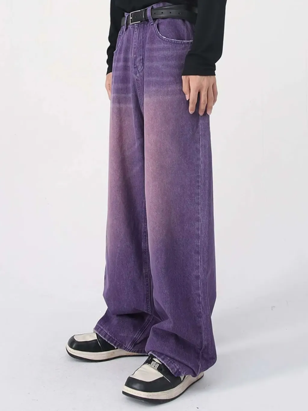 Men's Purple Washed Wide-Leg Jeans — a pair designed to be worn everywhere