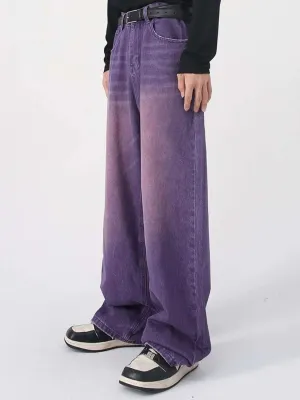 Men's Purple Washed Wide-Leg Jeans — view 2