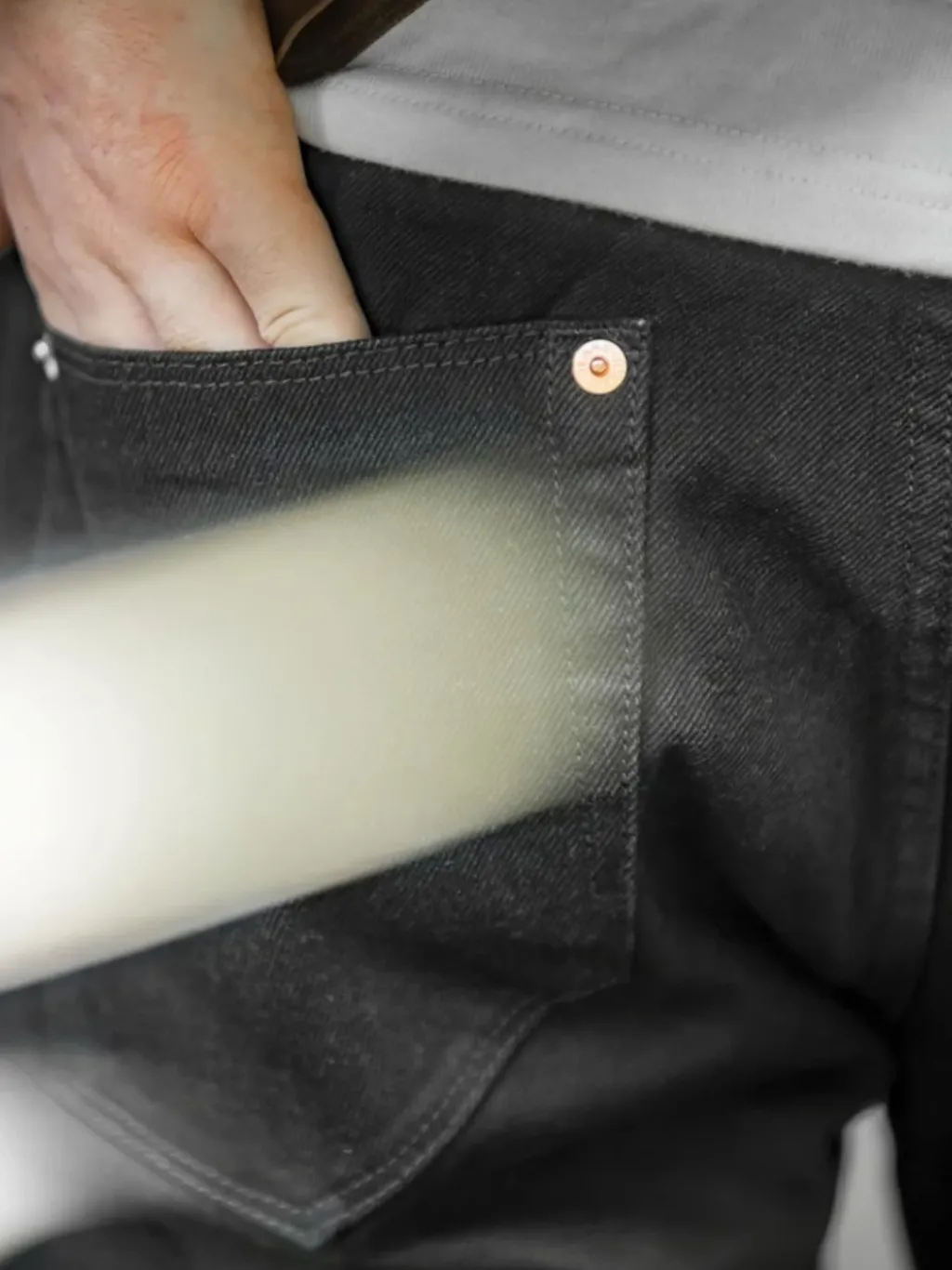 Men's Raw Black Tapered Jeans, Dense Denim — endless ways to style it