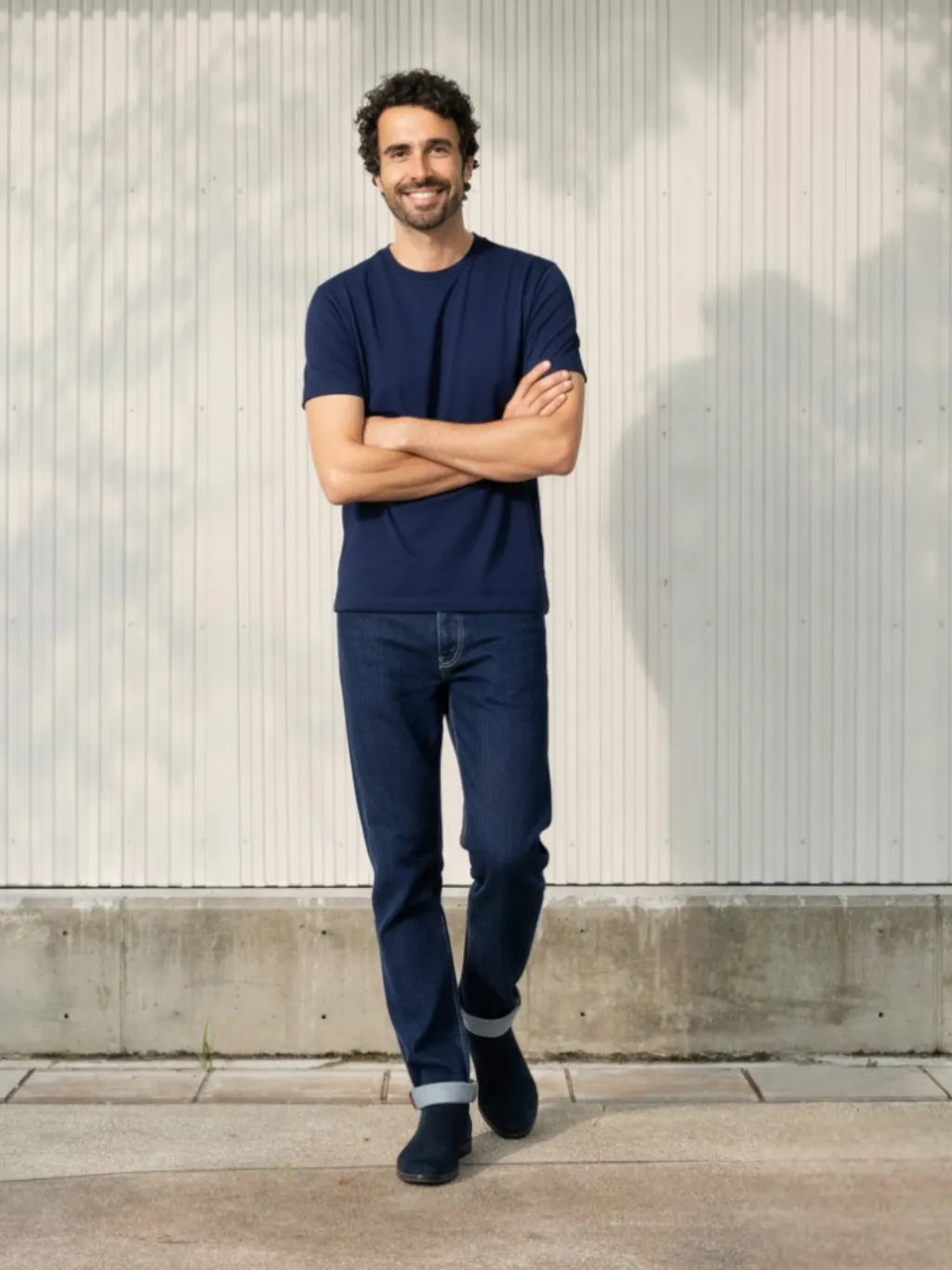 Men's Raw Blue Straight Jeans, 100% Cotton