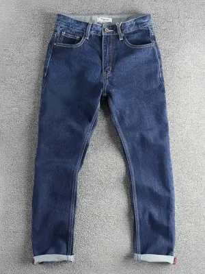 Men's Raw Blue Straight Jeans, 100% Cotton — view 2