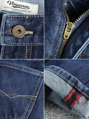 Men's Raw Blue Straight Jeans, 100% Cotton — view 4