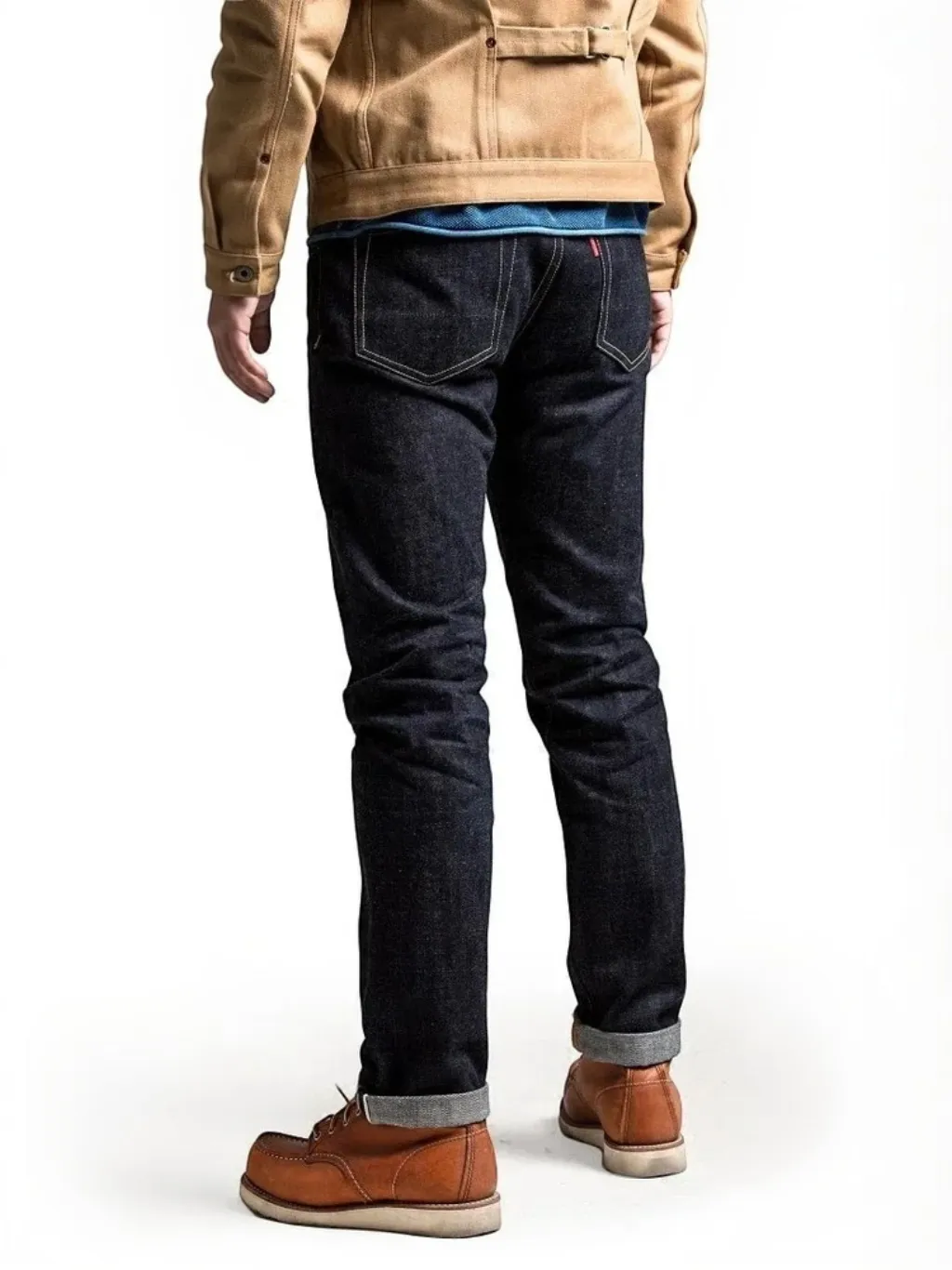 Men's Raw Dark Blue Straight Jeans, Heavy Denim — a pair designed to be worn everywhere