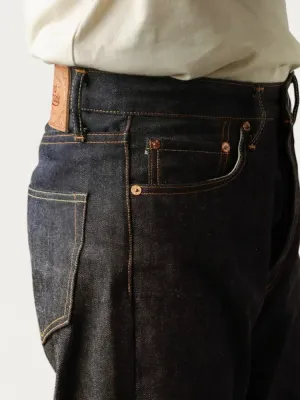 Men's Raw Straight Jeans, Contrast Orange Stitching — view 5