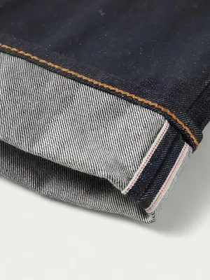 Men's Raw Straight Jeans, Contrast Orange Stitching — view 6