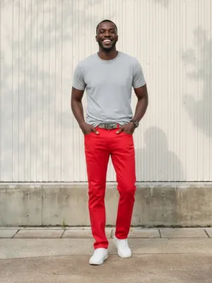 Men's Red Regular Fit Jeans — view 1