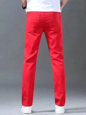 Men's Red Regular Fit Jeans — view 4