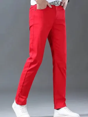 Men's Red Regular Fit Jeans — view 5