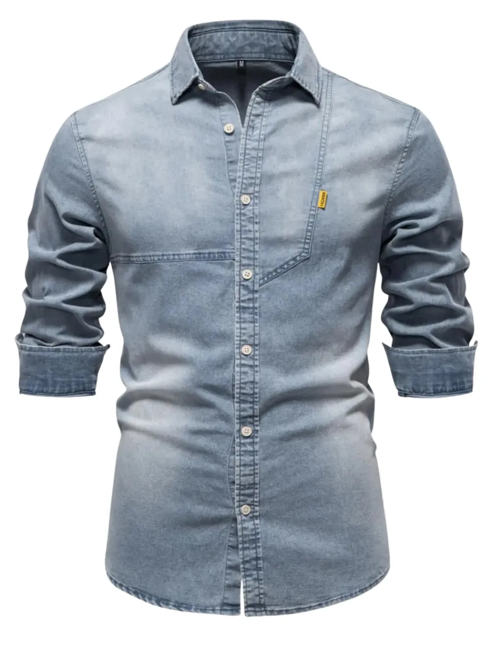 Men's Slim-Fit Washed Blue Denim Shirt — a pair designed to be worn everywhere