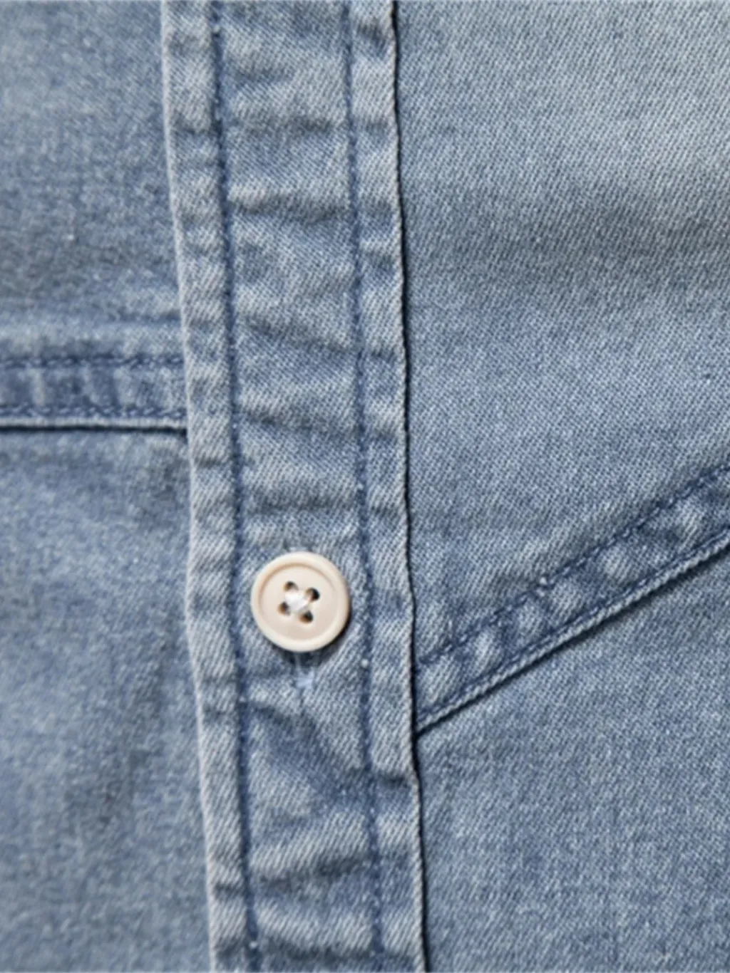 Men's Slim-Fit Washed Blue Denim Shirt — quality denim, made to last