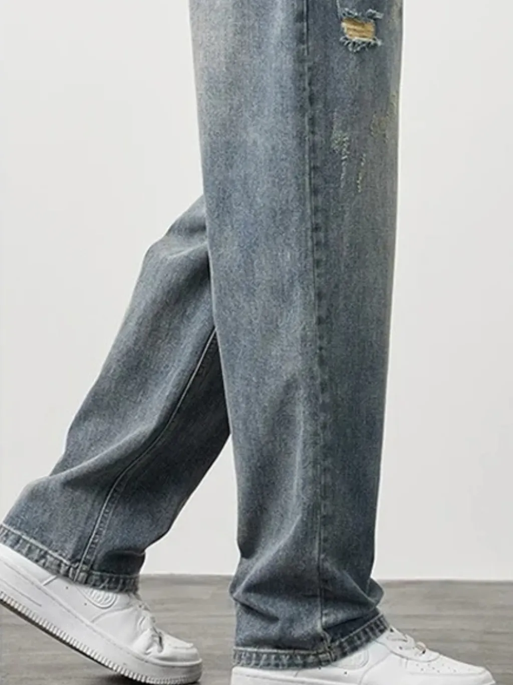 Men's Straight-Leg Blue Vintage Ripped Jeans — endless ways to style it
