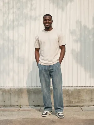 Men's Striped Blue Vintage Straight-Leg Jeans — view 1