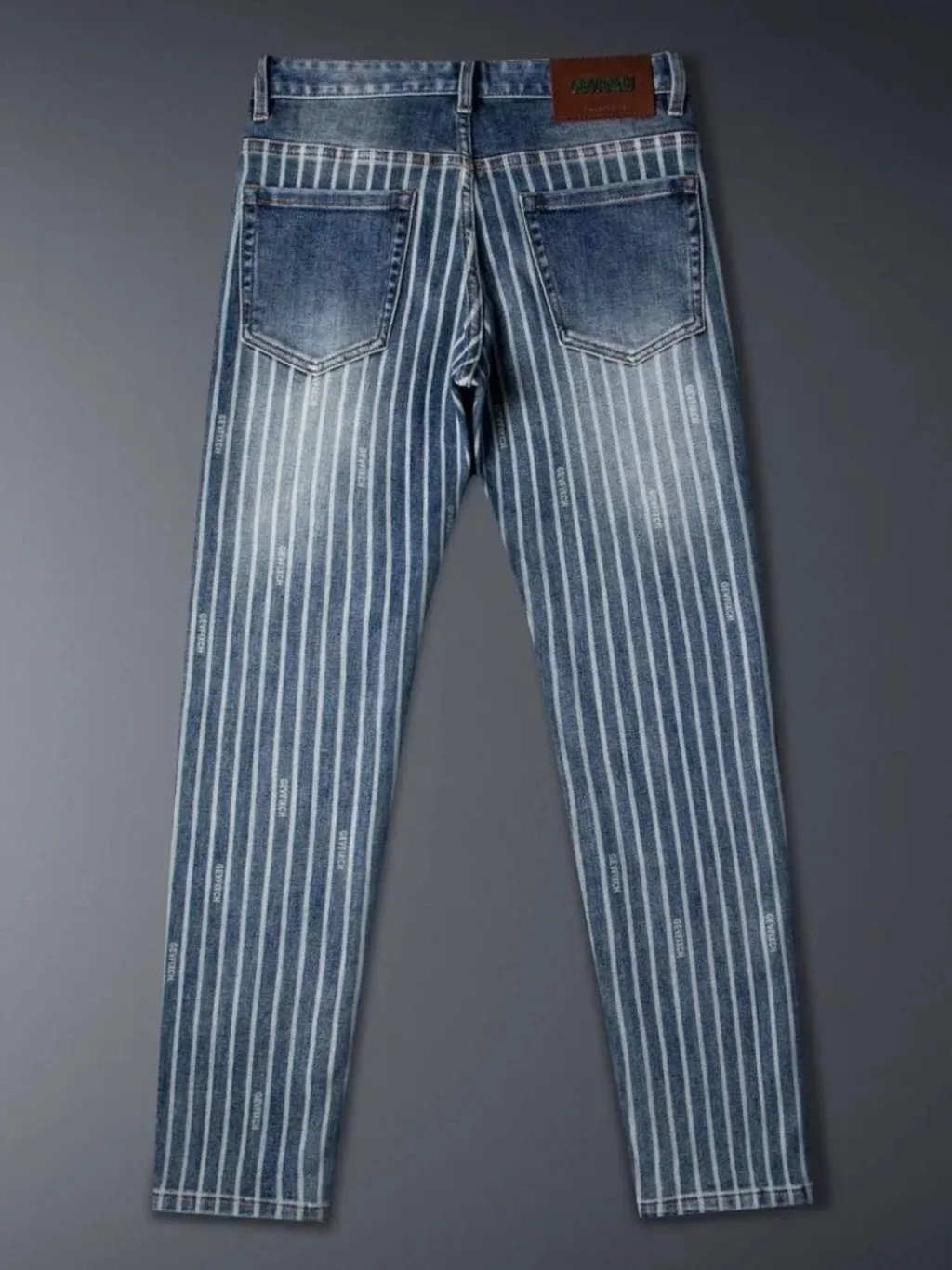 Men's Striped Washed Blue and White Jeans — endless ways to style it