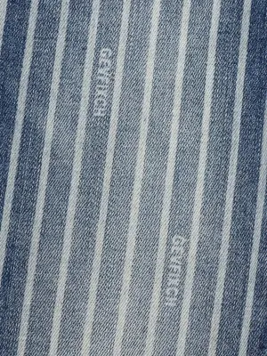 Men's Striped Washed Blue and White Jeans — view 5
