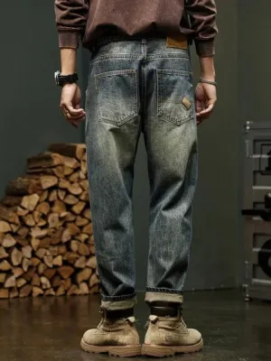 Men's Tapered Jeans in Authentic Aged Denim — view 3