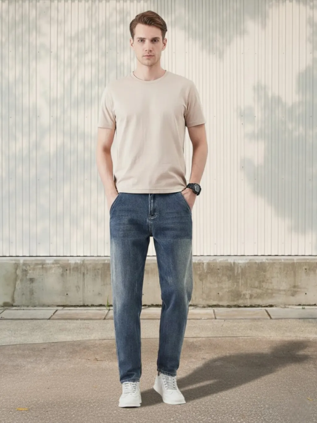 Men's Tapered Stretch Denim Jeans