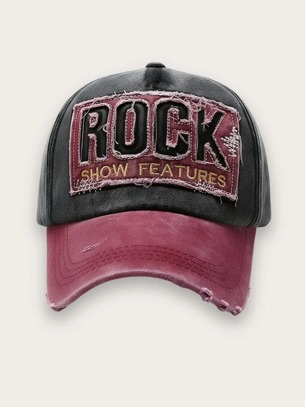 Men's Vintage Denim Cap with Rock Embroidery