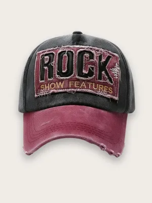 Men's Vintage Denim Cap with Rock Embroidery — view 1