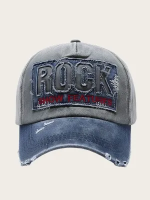 Men's Vintage Denim Cap with Rock Embroidery — view 7