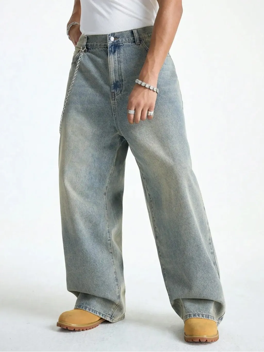 Men's Vintage-Wash Baggy Jeans with Deep Texture — a pair designed to be worn everywhere