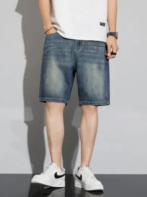 Men's Vintage Washed Denim Shorts — view 5