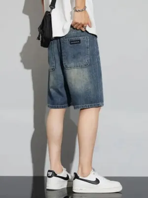 Men's Vintage Washed Denim Shorts — view 6
