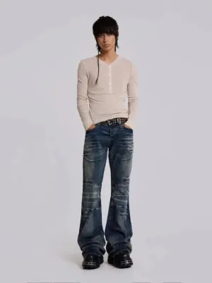Men's Washed 70s-Style Flared Jeans — view 7
