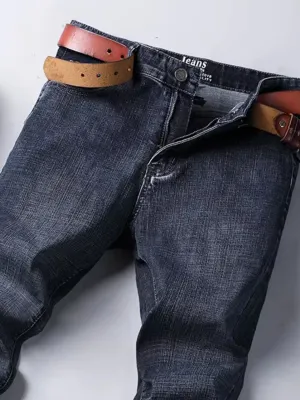 Men's Washed Grey Slim-Fit Jeans — view 4