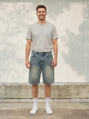 Men's Washed Herringbone Denim Shorts — view 1