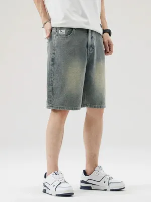 Men's Washed Herringbone Denim Shorts — view 2