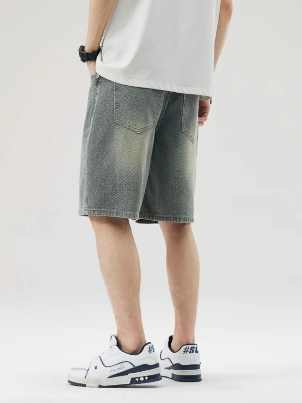 Men's Washed Herringbone Denim Shorts — quality denim, made to last
