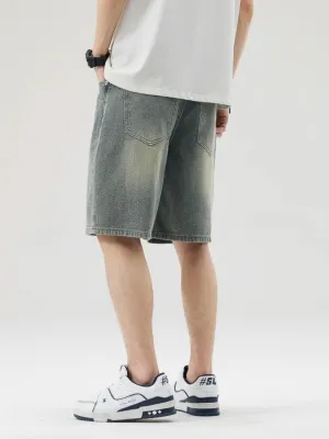 Men's Washed Herringbone Denim Shorts — view 3