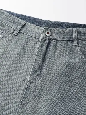 Men's Washed Herringbone Denim Shorts — view 4