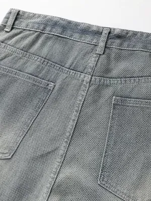 Men's Washed Herringbone Denim Shorts — view 5