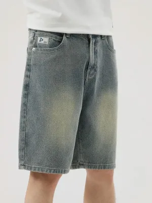 Men's Washed Herringbone Denim Shorts — view 6