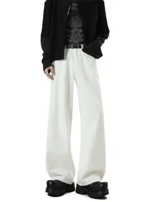 Men's White Loose Fit Jeans — view 5